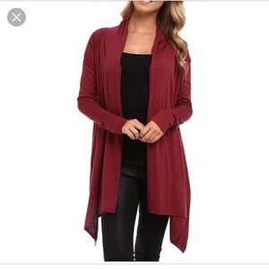 BCBGMaxAzria Merlot red wrap sweater